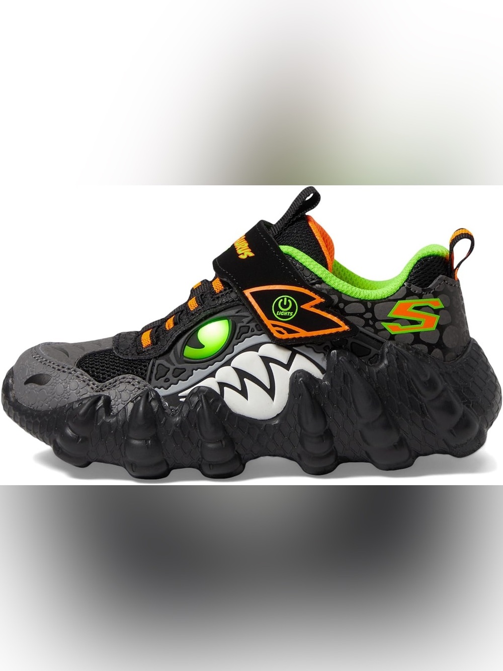 Skechers Skech-O-Saurus Lights Sneakers Boys’ Size 1 Black/Lime